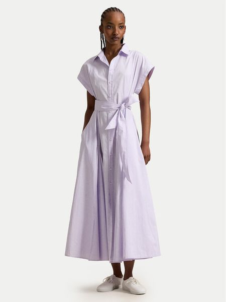 Polo Ralph Lauren Sukienka koszulowa 211A96363002 Fioletowy Regular Fit. Fioletowe sukienki damskie Polo Ralph Lauren, bez wzorów, z bawełny, bez kołnierzyka, bez ramiączek, koszulowe. Za 1,599.00 zł.