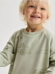 Bluza z nadrukiem - jasnozielony. Zielone bluzy i bluzki niemowlęce Reserved, bez wzorów, z bawełny, bez ramiączek, bez kaptura. Za 39.99 zł.