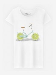 WOOOP Koszulka "Acid" w kolorze białym rozmiar: L. Białe bluzki damskie Wooop, l, bez wzorów, bez kołnierzyka, bez ramiączek. Za 57.06 zł.