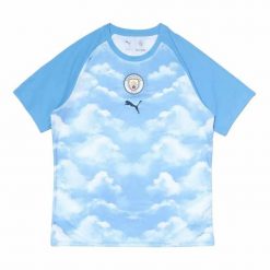 Koszulka przedmeczowa Manchester City 2026/27. Niebieskie t-shirty sportowe męskie Puma, l, bez ramiączek, na fitness i siłownię. Za 312.00 zł.