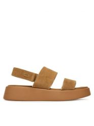 Liu Jo Sandały Amber 01 SA5187 PX002 Brązowy. Brązowe sandały damskie Liu Jo, bez wzorów, ze skóry, bez obcasa, na płaskiej podeszwie. Za 339.99 zł.