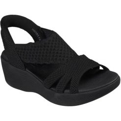 Sandały damskie Skechers Parallel Lite Summer Invite. Czarne sandały damskie Skechers, bez wzorów, z materiału, bez obcasa. Za 490.00 zł.
