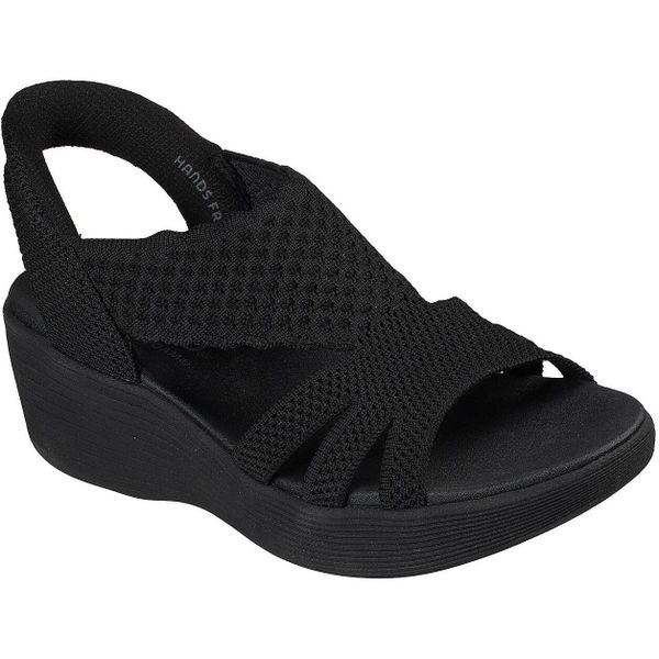 Sandały damskie Skechers Parallel Lite Summer Invite. Czarne sandały damskie Skechers, bez wzorów, z materiału, bez obcasa. Za 490.00 zł.