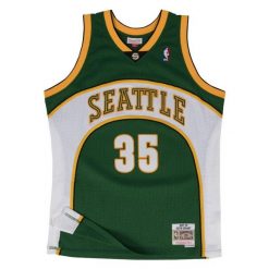 Koszulka NBA Seattle Supersonics Kevin Durant Swingman 2007/08. Zielone t-shirty damskie Mitchell & Ness, s, z aplikacjami, z materiału, bez kołnierzyka. Za 500.45 zł.
