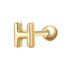 Glanzstücke München Piercing Litera H ze srebra próby 925 w kolorze zlotym Kolczyki 1 ct Damski. Żółte kolczyki damskie Glanzstücke München, pozłacane. Za 110.49 zł.