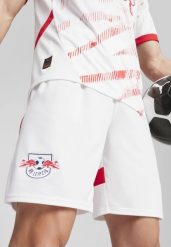 Męskie szorty RB Leipzig PUMA White For All Time Red. Białe szorty męskie Puma, z materiału, bez kołnierzyka. Za 191.20 zł.