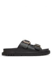 MEXX Klapki MX/021C-HY Czarny. Czarne klapki damskie Mexx, bez wzorów, ze skóry, bez obcasa. Za 229.99 zł.