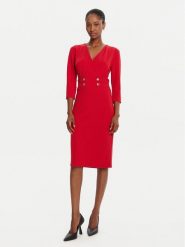 Rinascimento Sukienka koktajlowa CFC0126151003 Czerwony Slim Fit. Czerwone sukienki damskie RINASCIMENTO, xl, bez wzorów, z syntetyku, wizytowe, bez kołnierzyka, bez ramiączek. Za 489.99 zł.