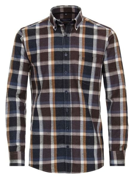 CASAMODA Koszula - Comfort fit - w kolorze granatowo-jasnobrązowo-brązowym rozmiar: XXL. Brązowe koszule męskie CASAMODA, xxl, bez wzorów, z bawełny, bez kołnierzyka, bez ramiączek. Za 86.99 zł.