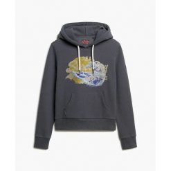 Bluza damska z kapturem Superdry Vintage Logo Tokyo. Brązowe bluzy z nadrukiem damskie Superdry., s. Za 387.75 zł.