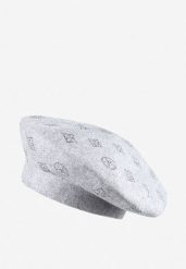 Szara Czapka Beret w Cyrkonie Nanto. Szare czapki zimowe damskie Born2be, z bawełny. Za 39.99 zł.