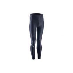 Legginsy do biegania RUN DRY+ męskie. Czarne szorty męskie KALENJI, bez wzorów, z elastanu. Za 59.99 zł.