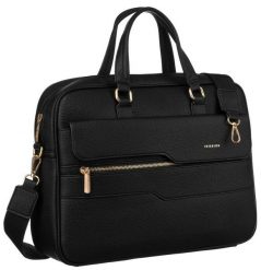 Torba na laptopa Peterson PTN 8100 czarna. Czarne torby na laptopa damskie Peterson, bez wzorów, ze skóry ekologicznej. Za 203.99 zł.