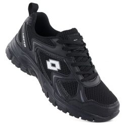 Buty sportowe męskie sneakersy Lotto czarne KITAURA. Czarne buty sportowe na co dzień męskie Lotto, z tkaniny, bez zapięcia. Za 179.00 zł.