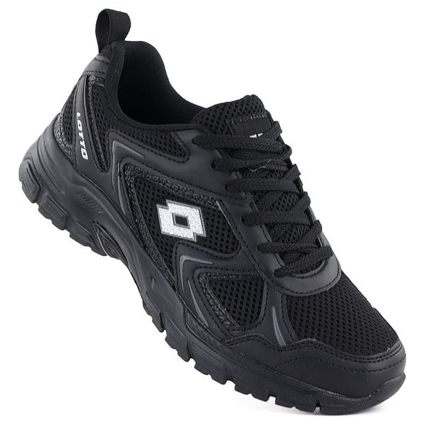 Buty sportowe męskie sneakersy Lotto czarne KITAURA. Czarne buty sportowe na co dzień męskie Lotto, z tkaniny, bez zapięcia. Za 179.00 zł.