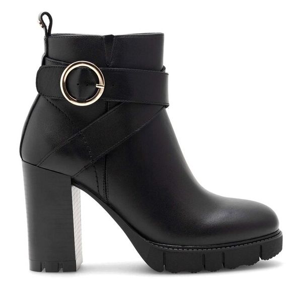 Botki Sergio Bardi. Czarne botki damskie Sergio Bardi, bez obcasa, na słupku, bez zapięcia. Za 399.99 zł.