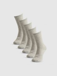 4F Skarpetki długie (5-pack) damskie - szare 39-42. Szare skarpetki damskie 4f, bez wzorów, z bawełny. Za 69.99 zł.