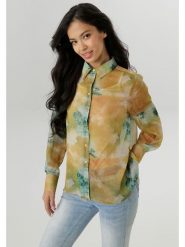 Aniston Bluzka w kolorze zielono-pomarańczowym rozmiar: 48. Zielone bluzki damskie Aniston, bez wzorów, bez kołnierzyka, bez ramiączek. Za 82.99 zł.