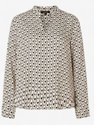 More & More Bluzka w kolorze kremowo-czarnym rozmiar: 36. Brązowe bluzki damskie MORE & MORE, s, bez wzorów, z wiskozy, klasyczne, bez kołnierzyka, bez ramiączek. Za 100.75 zł.