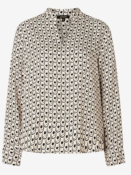 More & More Bluzka w kolorze kremowo-czarnym rozmiar: 36. Brązowe bluzki damskie MORE & MORE, s, bez wzorów, z wiskozy, klasyczne, bez kołnierzyka, bez ramiączek. Za 113.90 zł.