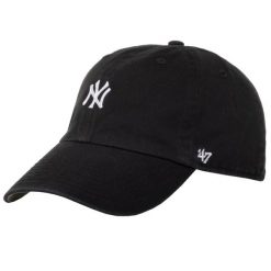 Męska czapka z daszkiem 47 Brand MLB New York Yankees Base Cap. Czarne czapki męskie 47 Brand, bez wzorów, z bawełny, sportowe. Za 146.55 zł.