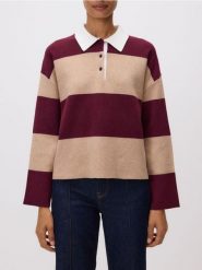 Sweter polo w paski - wielobarwny. Swetry klasyczne damskie Reserved, l, z dzianiny, bez kołnierzyka. W wyprzedaży za 79.99 zł.