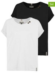 Sublevel Koszulki (2 szt.) w kolorze białym i czarnym rozmiar: XS. Białe t-shirty damskie Sublevel, xs, bez wzorów, z bawełny, bez kołnierzyka. Za 87.81 zł.