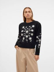 Vero Moda Sweter "Gaia" w kolorze czarnym rozmiar: L. Czarne swetry klasyczne damskie Vero Moda, l, bez kołnierzyka. Za 130.99 zł.