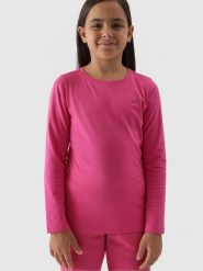4F Longsleeve regular gladki dziewczęcy - różowy 134 (8-9 lat). Czerwone koszulki dziewczęce 4f, bez wzorów, z bawełny, bez ramiączek. W wyprzedaży za 39.99 zł.
