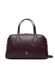 Calvin Klein Torebka Ck Medium Bowling Bag LV04F3610G Bordowy. Czerwone torebki klasyczne damskie CALVIN KLEIN, bez wzorów, ze skóry, bez dodatków. Za 569.99 zł.
