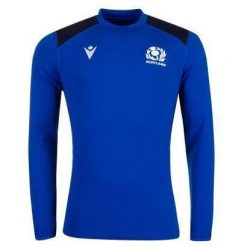 Bluza okrągły dekolt trening Écosse Staff. Niebieskie bluzy sportowe damskie Macron, xl, bez wzorów, z dresówki, bez ramiączek, bez kaptura. Za 269.00 zł.