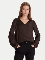 Maryley Bluzka 25IB824/18CO Brązowy Regular Fit. Brązowe bluzki damskie Maryley, s, bez wzorów, z wiskozy, bez kołnierzyka, bez ramiączek. Za 289.99 zł.