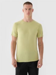 4F T-shirt bezszwowy regular męski 4F x Robert Lewandowski - zielony L/XL. Zielone t-shirty męskie 4f, na lato, l, bez wzorów, z dzianiny, bez kołnierzyka. W wyprzedaży za 79.99 zł.
