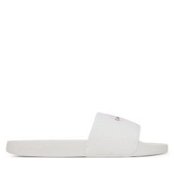 Japonki Calvin Klein Jeans. Białe klapki damskie Calvin Klein Jeans, bez wzorów, z jeansu, bez obcasa. Za 179.99 zł.