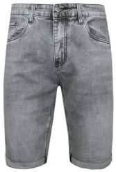 Krótkie Spodnie, Jasne Szare Jeansowe, Szorty, Spodenki, Przed Kolano -PAKO JEANS. Szare szorty męskie Pako Jeans, z bawełny, bez kołnierzyka. Za 185.00 zł.