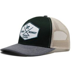 Czapka trucker 6-panelowa / Jeden rozmiar (Butelkowa zieleń/Beż). Zielone czapki męskie SURF MONKEY, z aplikacjami, z bawełny. Za 159.95 zł.