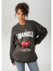 Aniston Bluza w kolorze antracytowym rozmiar: 36. Czarne bluzy bez kaptura damskie Aniston, z bawełny. Za 78.66 zł.