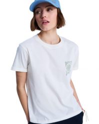 Koszulka z krótkim rękawem dla Kobiety OCEANREGULAR Biały. Białe t-shirty damskie Roxy, l, bez wzorów, z bawełny, bez kołnierzyka. Za 76.99 zł.
