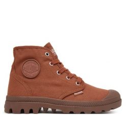 Trapery Palladium. Brązowe trapery damskie Palladium, bez obcasa. Za 379.99 zł.