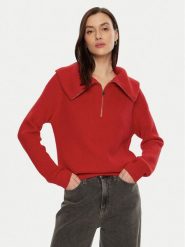 Morgan Sweter 242-MCOLAR Czerwony Regular Fit. Czerwone swetry klasyczne damskie Morgan, s, z syntetyku, bez kołnierzyka. Za 189.99 zł.