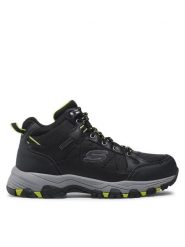 Skechers Trapery Melano 204477/BLK Czarny. Czarne buty zimowe męskie Skechers, ze skóry, bez zapięcia. Za 279.99 zł.