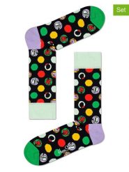 Happy Socks Skarpety (2 pary) w kolorze czarnym ze wzorem rozmiar: 36-40. Czarne skarpetki męskie Happy Socks, bez wzorów, prążkowane. Za 65.99 zł.