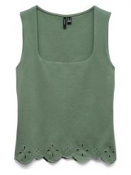 Vero Moda Top w kolorze zielonym rozmiar: XS. Zielone topy damskie Vero Moda, xs, bez wzorów, z bawełny, bez kołnierzyka. Za 68.95 zł.