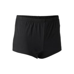 Spodenki do gimnastyki sportowej męskie. Czarne szorty męskie DOMYOS, z elastanu, bez kołnierzyka. Za 44.99 zł.