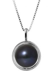Pearline Srebrny naszyjnik z zawieszką - dł. 42 cm rozmiar: onesize. Czarne naszyjniki damskie Pearline, srebrne. Za 217.99 zł.