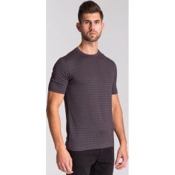Szaro-czarny t-shirt męski we wzór. Szare t-shirty męskie Armani Collezioni, l, bez wzorów, bez kołnierzyka. Za 279.60 zł.