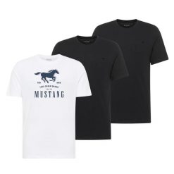 3 Pak T-Shirt Mustang Style Alex Czarny Biały. Białe t-shirty męskie Mustang, uniwersalny, bez wzorów, bez kołnierzyka. W wyprzedaży za 119.99 zł.