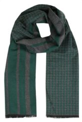 Męski Szalik z Wiskozy - Alties - Zielony z Popielem. Szare szaliki męskie Alties, na jesień, bez wzorów, z bawełny. Za 59.00 zł.