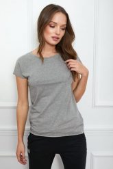 T-SHIRT OLIVIA BASIC SZARY XL - Flawless. Szare t-shirty damskie Flawless, uniwersalny, bez wzorów, z bawełny, bez kołnierzyka. Za 60.00 zł.
