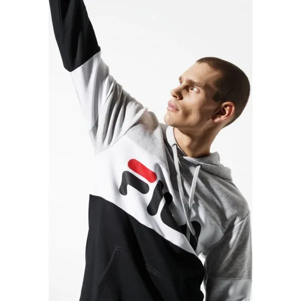 Fila Bluza Night Blocked Hoody , szary, rozmiar S. Szare bluzy z kapturem męskie Fila, m, z bawełny. W wyprzedaży za 209.99 zł.